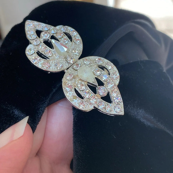 Alex Evenings Size XL Black Formal Velvet Blazer Satin Lapel Rhinestone Clasp - Picture 12 of 12